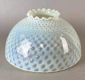 Antique Victorian Opalescent Coin Dot Lamp Shade