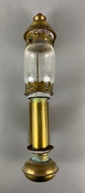 Antique Brass Oil Lamp Wall Sconce