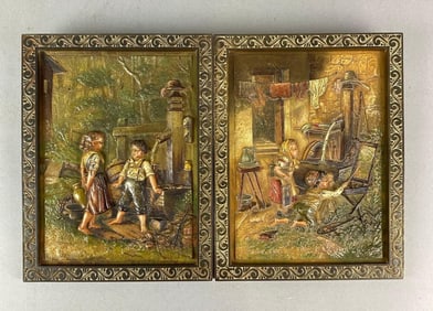 Group of 2 Antique Bradley & Hubbard Cast Iron Wall Plaque