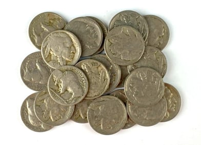 Group of 21 Buffalo Nickels