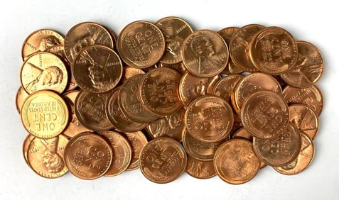 Group of (54) 1955 Lincoln Wheat Cents