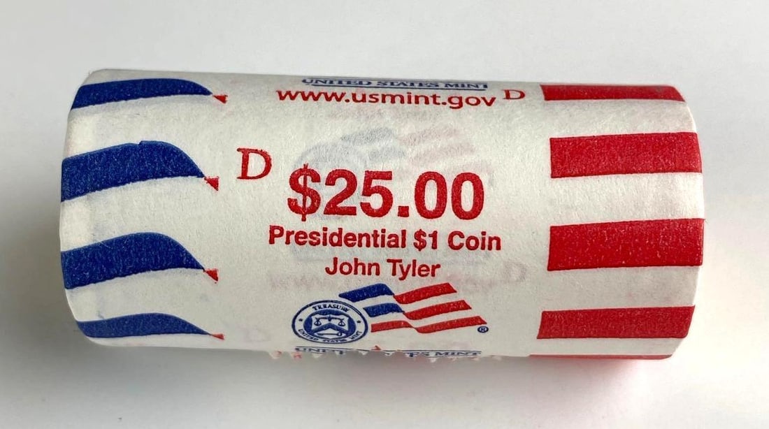 $25 Roll of John Tyler Presidential Dollars: $25 Roll of John Tyler Presidential Dollars