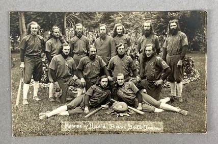 House of David Baseball Team Real Photo Postcard