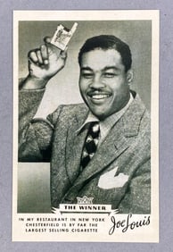 Joe Louis Chesterfield Cigarettes Advertising Postcard