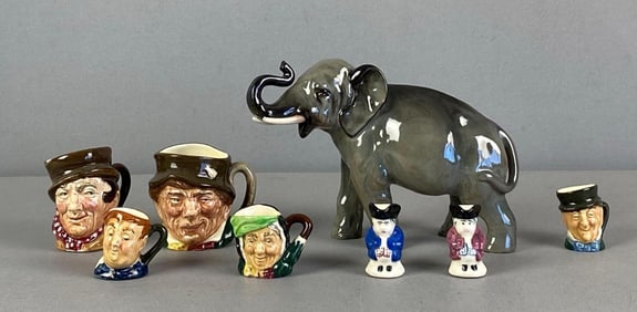 Group of Porcelain Bust Teacups and More