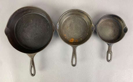 Group of 3 Cast Iron Skillets