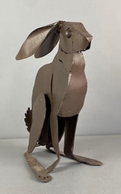 Folk Art Scrap Metal Rabbit Decor