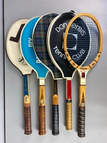 Group of 5 Tennis Rackets