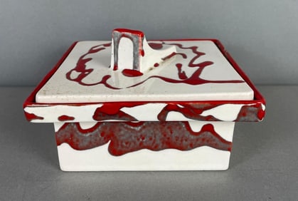 Vintage Ceramic Drip Glaze Cigarette Box
