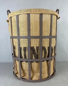 Rustic Metal Laundry Basket