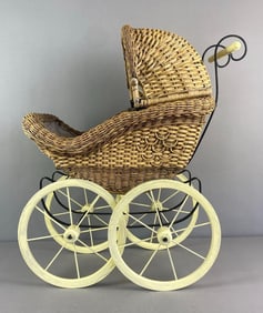 Antique Wicker Baby Stroller