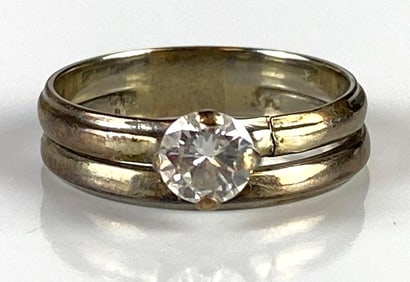 14K White Gold Diamond Wedding Ring Set