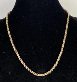 10K Gold Rope Chain Necklace