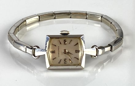 14K White Gold Longines Womans Wristwatch