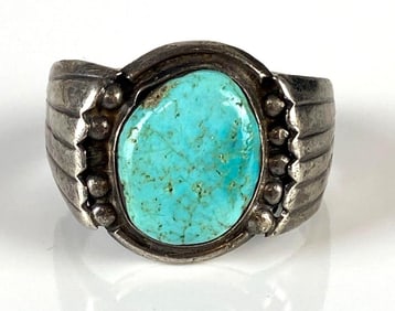 Sterling Silver Turquoise Navajo Ring