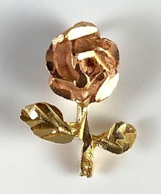 10K Black Hills Gold Rose Necklace Pendant