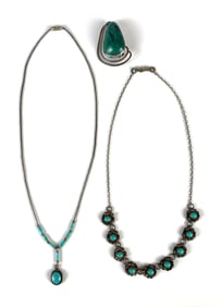 Group of Sterling Silver Turquoise Jewelry