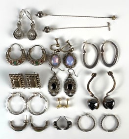 Group of Sterling Silver Earrings