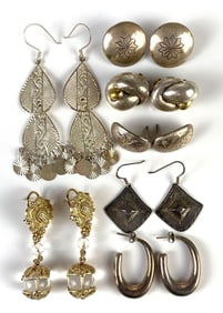 Group of Sterling Silver Earrings