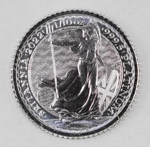 2018 Great Britain Britannia 1/10thoz. .9995 Fine Platinum: One Tenth Ounce .9995 Fine Platinum.