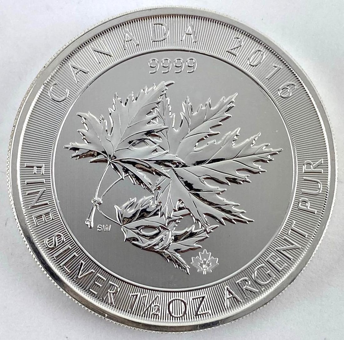 2016 Canada $8 Maple Leaf with Maple Privy 1.5 oz .999 Fine Silver Coin (1 of 2)
