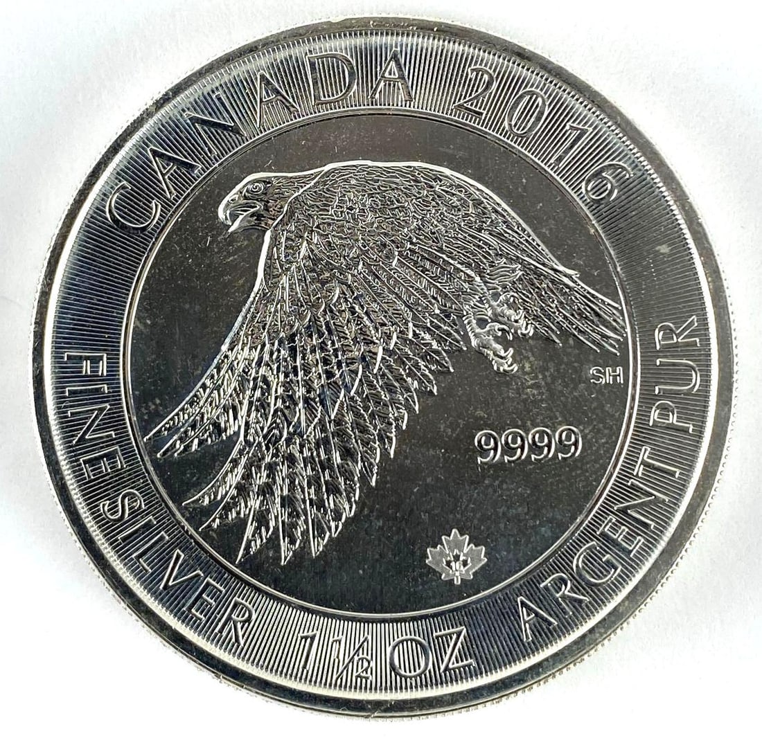 2016 Canada $8 White Falcon 1 1/2 oz .999 Fine Silver Round (1 of 2)