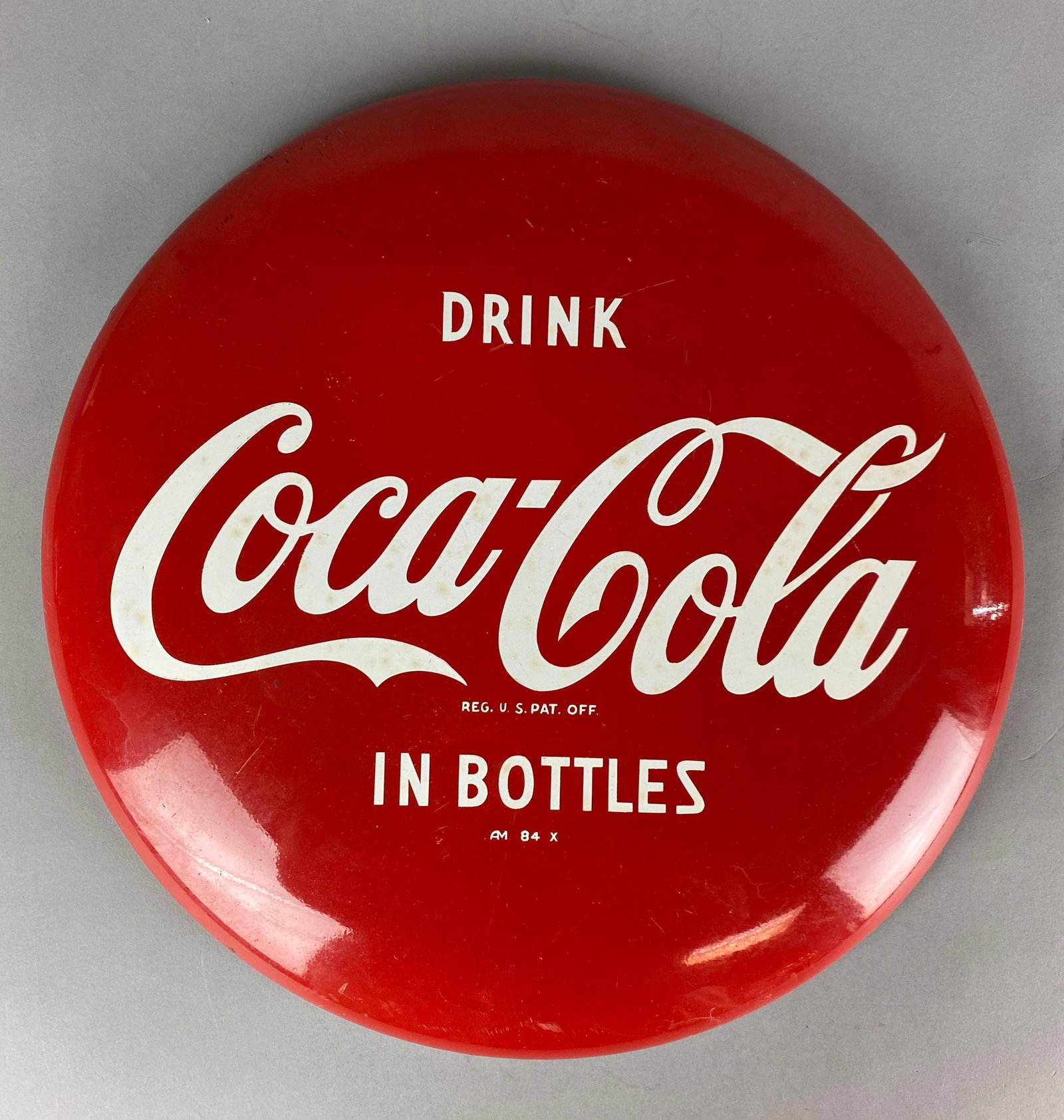 Drink Coca-Cola Painted Metal Advertising Sign: Measures 16 x 1 3/4 inches