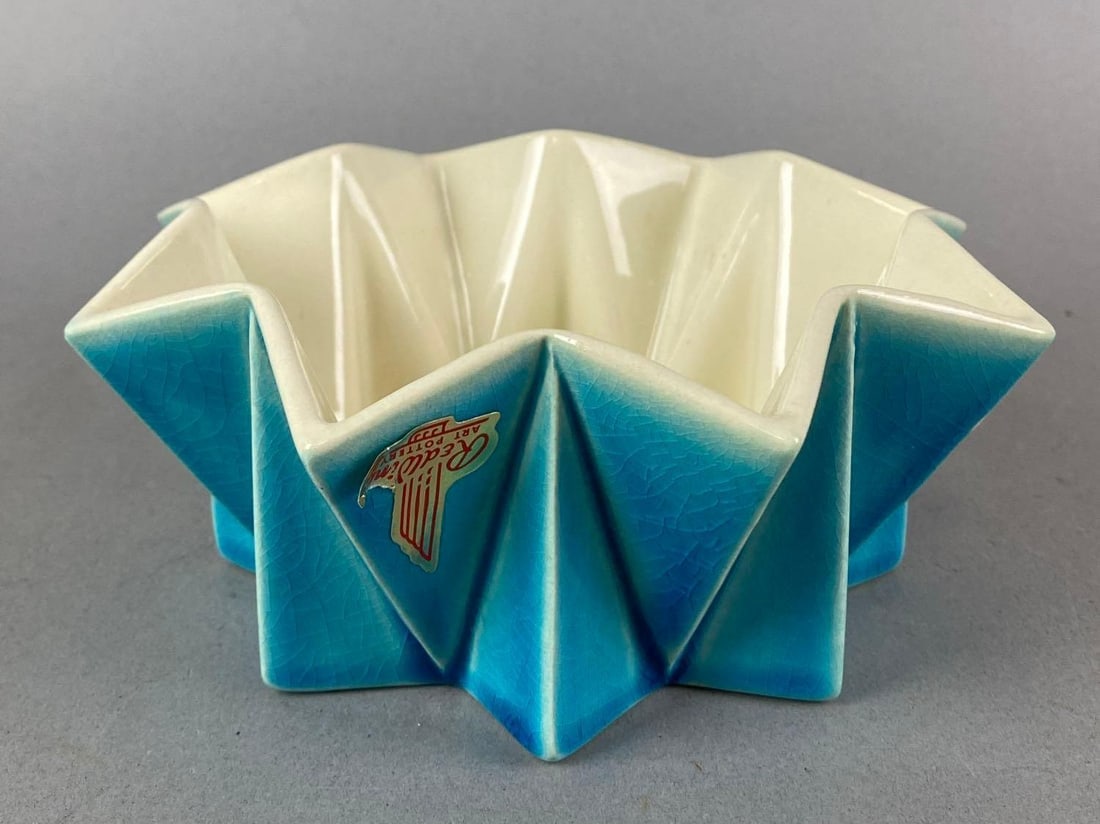 Vintage Red Wing Prismatique Ceramic Planter Bowl (1 of 4)