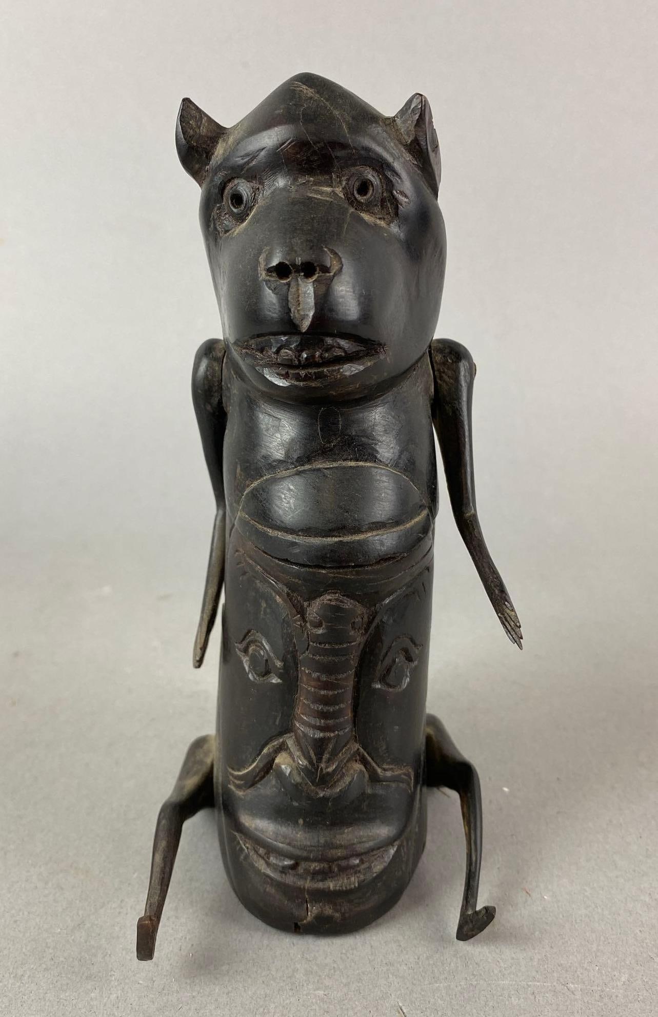 African Tribal Hand Carved Effigy Statue: 6 inches tall