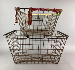 Group of 2 Vintage Wire Baskets