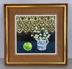 1971 Artist Signed Mixed Media Still Life on Board