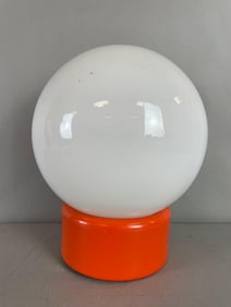 Vintage Cased Glass Globe Ceiling Light Fixture