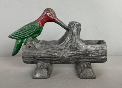Vintage Die-Cast Metal Woodpecker Toothpick Dispenser