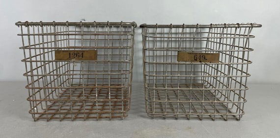 Group of 2 American Wire Form Co. Metal Baskets