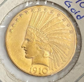 1910 D $10 US Indian Gold Head Coin