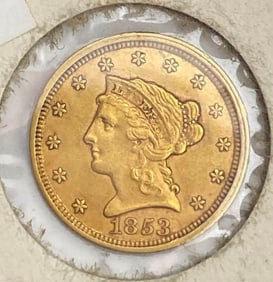 1853 US $2.50 Liberty Head Gold Coin