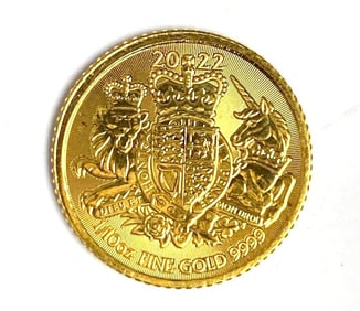 2022 Great Britain 10 Pounds 1/10th oz Royal Coat of Arms