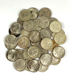 Group of 35 US Roosevelt Silver Dimes