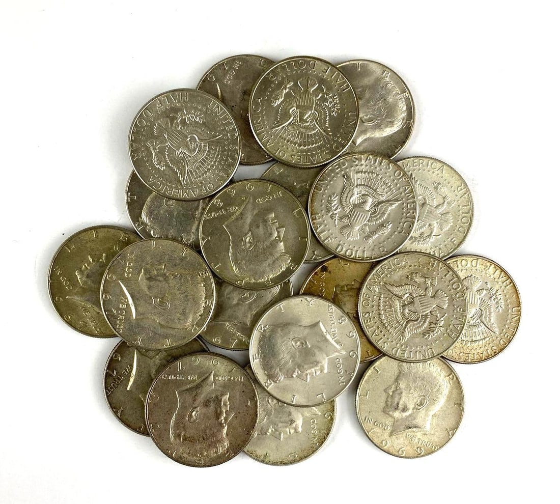 Group of 20 US Kennedy Half Dollars (1 of 1)