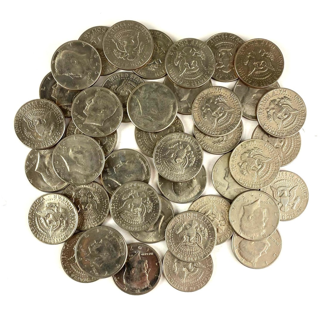 Group of 40 US Kennedy Half Dollars (1 of 1)