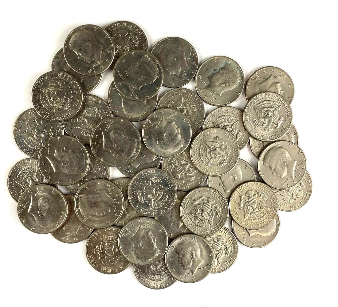 Group of 40 US Kennedy Half Dollars (1 of 1)