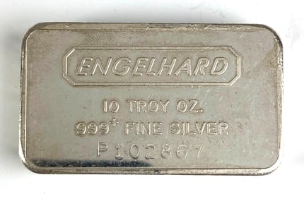 Engelhard 10oz .999 Fine Silver Ingot/ Bar