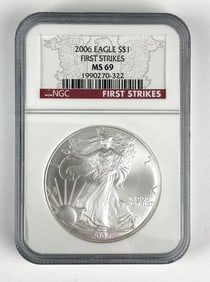 NGC Graded 2006 US $1 Silver Eagle Dollar MS69