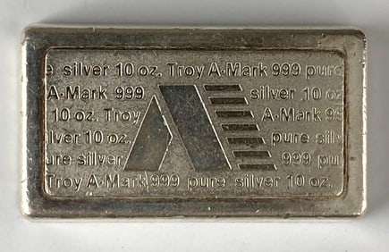 A-Mark 10 oz .999 Silver Ingot/ Bar