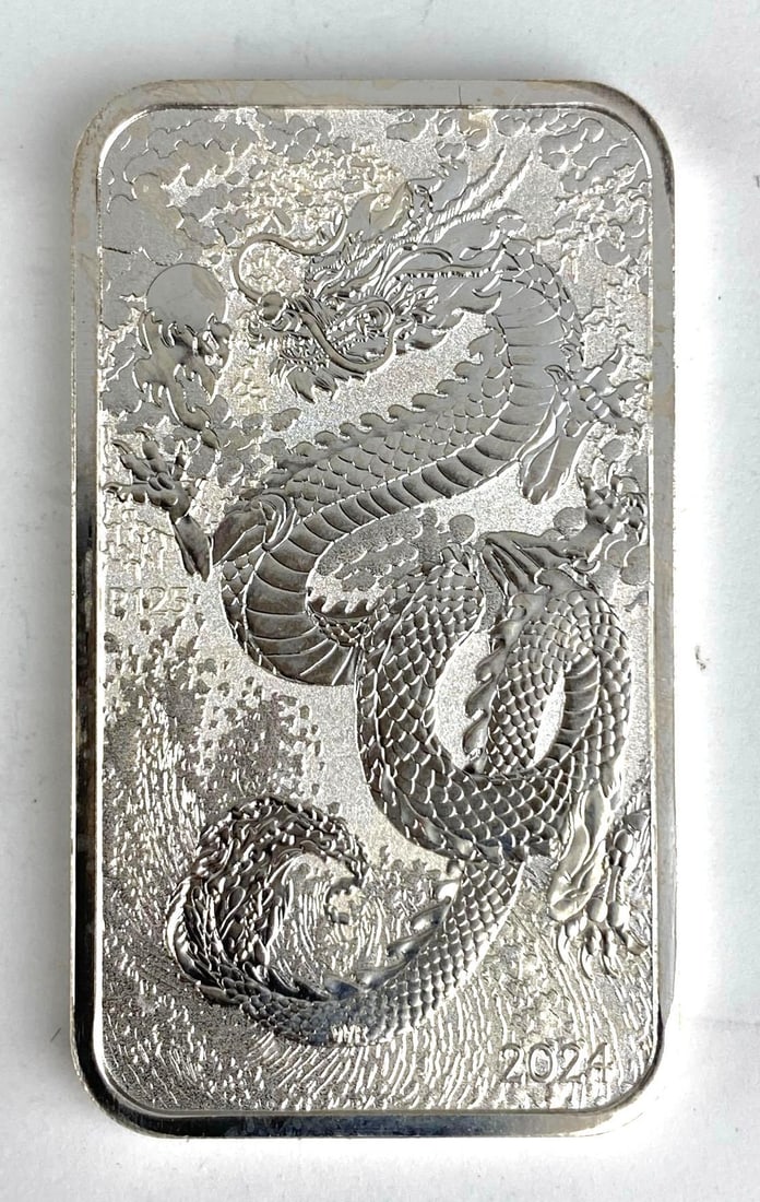 2024 Australia $1 Dragon 1 oz .999 Silver Ingot/ Bar (1 of 2)