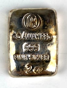 Corn Husker Go Away Fed 2 oz . 999 Fine Silver Ingot/ Bar