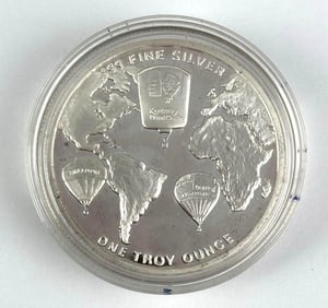 1994 Kodak Albuquerque International Balloon Fiesta 1 oz .999 Fine Silver Commemorative Round