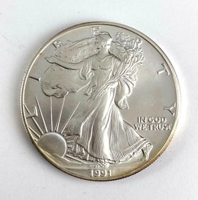 1991 US Mint American Silver Eagle 1 oz .999 Fine Silver