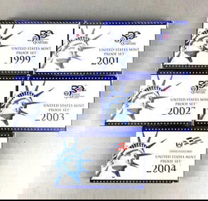Group of 5 US Mint Quarter Proof Sets