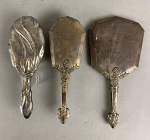 Group of 3 Godinger Vanity Brush and Mirror